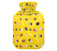 Cute Pets Puppies Yellow Hot Water Bottle with Cover for Pain Relief Hot Pack for Cramps, 2L