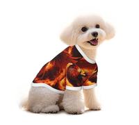 Cute Phoenix Print Dog Clothes Soft Cotton Dog T Shirt for Small, Medium and Large Dogs for Daily Wear