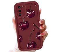 Cute Phone Case for Samsung Galaxy S20 FE 5G/S20 Lite/S20 Fan Edition 6.5''，Cherry Aesthetic Pretty Pattern Case for Women Girls Protective Cover Soft TPU Silicone Shockproof Designed,Red