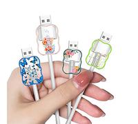Cute Phone Charger Cable Protector for Samsung Android USB,Butterfly Cherry Blossom Peony Flower Pattern 4 PCS USB Cable Protectors,Phone Cord Protector for Women Girls,USB Charger Saver