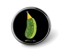 Cute Pickle Dancing Novelty Brooches & Pins Round Personalised Metal Lapel Badge With Butterfly Clutch Clasp