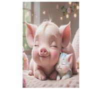 Cute Pig Adults Kids Puzzle Jigsaw 1000 Pieces Educational Toy Game Family Decoration （78×53cm）