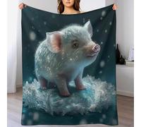 Cute Pig Blanket Ultra-soft Micro Fleece Blankets Soft And Warm Throws Anti-pilling Throw For Adults & Kids (130×180cm)