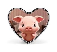 Cute Pig Button Pin Elegant Heart Lapel Pin Fashion Love Printed Brooch Badge Funny Enamel Pins Brooch Pins Pinback Button Badges for Bag Jacket Clothes Accessories