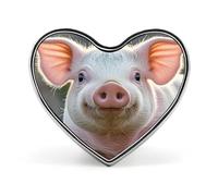 Cute Pig Button Pin Heart Shape Metal Lapel Pins Badges Personalized Pinback Button Badges Novelty Funny Enamel Pins Fashion Cute Heart Brooch Pin for Backpacks Jackets Bags