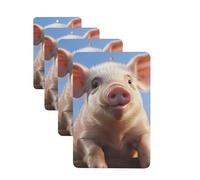Cute Pig Car Air Freshener Cards for Women Men 4 Pack Cute Car Accessories Long Lasting Scent Car Diffuser Hanging Auto Aromatherapy Tablets Car Fresheners Gifts