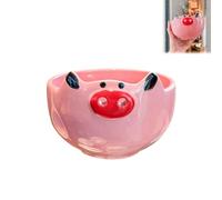 Cute Pig Ceramic Bowl Set with Spoon or Chopsticks Fun 3D Pig Nose Chopstick and Pigs Shape Bowl For Kids Rest Adults