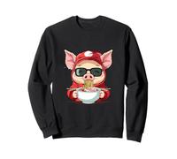 Cute Pig Eating Ramen Anime Japanese Noodles Artwork Kawaii Sweatshirt