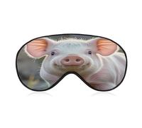 Cute Pig Eye Mask Soft Sleep Mask for Side Sleeper Light Blocking Night Eye Cover with Adjustable Strap Sleep Shade Cover Night Blindfold Eyeshade Sleeping Masks for Travel