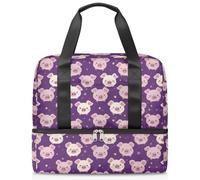 Cute Pig Faces Sports Duffle Bag for Women Men Kirls Boys Girls 21 L Weekend Overnight Bags Wet Seperated Tote Bag for Travel Gym Yoga