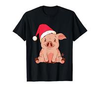 Cute Pig Farmer Christmas X-mas Gift T-Shirt
