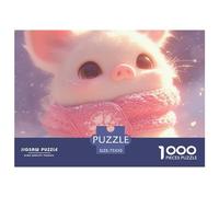 Cute Pig for Adults Funny Thickened Wooden Puzzle 1000 Pieces Anime Stress Relief Home Decor Intellectual Toy Educational Game Educational Challenge 1000 Pieces (75 x