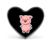 Cute Pig Heart Badge Pin Metal Reel Pins Memorial Brooch Button Lapel Pins for Backpack Wedding