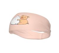 Cute Pig Hugs Buns Headbands Men Women Non Slip Wicking Sports Sweatband for Gym Basketball Yoga Hairbands