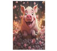 Cute Pig Jigsaw Puzzles for Adults 1000 Pieces - Kids Wooden Puzzle - Recycled Board Picture 78×53cm