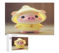 Cute Pig Jigsaw Puzzles for Adults & Kids 1000 Piece Wooden Puzzle Precise Interlocking Educational Game Challenge Toy （75×50cm）