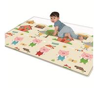 Cute Pig Kids Folding Play Mat Soft Silk Layer Rug Carpet Baby Foam Nursery Rug Double-Sided Waterproof Portable Baby Crawling Mats 78.7 x 71 x 0.4 Inches