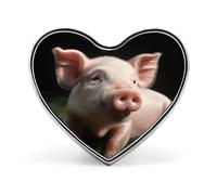 Cute Pig Lapel Pin Elegant Heart Shape Brooch Badge Funny Personalized Pinback Button Badge Fashion Cute Heart Brooch Pins for Bag Jacket Clothes Accessories