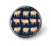 Cute Pig Navy Blue Print Enamel Pins for Backpack - Cute Jacket Coat Hat Bags Badge Pins, Funny Unique Novelty Button Pin Women Men Fashion Jewelry Accessories
