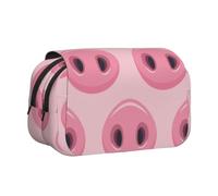 Cute Pig Nose Double Clamshell Pen Case Portable Pencil Pouch With Zipper