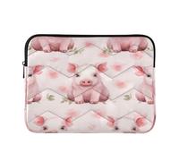 Cute Pig Pink Laptop Sleeve Bag for 13-13.3Inch, Waterproof Shockproof Laptop Quilting Case, Slim Lightweight Design for Work-M