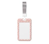 Cute Pig Pink Print Badge Holder, ID Badge Holder with Lanyard, Hard Plastic Vertical Name Tag ID Card Badges Holders