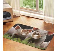Cute Pig print Cats Pet Bowl Placemat Pet Feeding Mats for Dogs, Non-Slip PU Leather Tablecloth for Pets