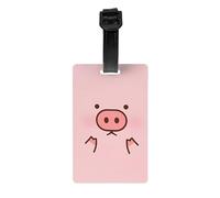 Cute Pig Print Luggage Tags with Full Back Privacy Cover - Bright Suitcase Identifier for Travel, Cruise & More