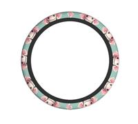 Cute Pig Print Steering Wheel Cover Non-Slip Ergonomic Design Decoration Car Interior Accessory