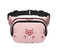 Cute Pig Print Unisex Square Double Layer Waist Bag Crossbody Fanny Pack Travel Workout Accessory, Black, One Size, Black, One Size