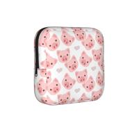 Cute Pig, Sanitary Pad Storage Bag, Pad Holder Bag with Zipper, Change Purse