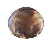 Cute Pig Shower Cap for Women Men, Adjustable Reusable Shower Bonnet Double Layer Waterproof Bath Caps, EVA Lining, Elastic Band Hair Cap for All Hair Lengths