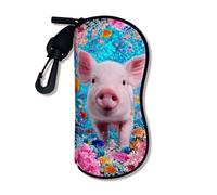 Cute Pig Soft Glasses Case, Colorful Underwater Scene Portable Storage Travel Neoprene Sunglasses Bag Sleeve With Zipper Ho, Colorful, 3x7 Inch