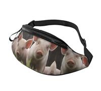 Cute Pig Waist Bag Bumbags for Men Women, Print Polyester Waist Pack for Travel Walking Sport with Adjustable Strap