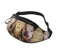 Cute Pig Waist Bag Bumbags for Men Women, Print Polyester Waist Pack for Travel Walking Sport with Adjustable Strap