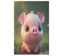 Cute Pig Wooden Jigsaw Puzzle for Adults 1000 Piece Puzzles for Kids Challenging Game （78×53cm）