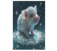 Cute Pig Wooden Jigsaws Puzzles for Adults 1000 Jigsaw Puzzle, Decompressing Intellectual Educational Toy for Kids 78×53cm