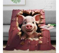 Cute Piggy Cartoon Pig Blanket Camping Blanket Sofa Blanket Sleeping Blanket Kids Adults Sofa Blanket Applicable for All Seasons 50x60inch(127x152cm)