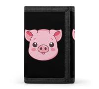 Cute Piggy Face Funny Trifold Wallet RFID Blocking Front Pocket Wallets with ID Window Gifts for Men Women