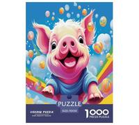 Cute Piggy Jigsaw Puzzles Puzzles for Adults Kids. 1000 Piece Great Gifts Challenge Toy Educational Game Home Decoration for Adults& Kids Age 14 Years Up 70x50cm/1000pcs