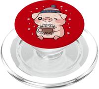 Cute Piggy Winter Hot Chocolate Snowflakes Christmas animal PopSockets PopGrip for MagSafe