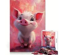 Cute Piglet Artwork Jigsaw Puzzle 1000 Piece for Teenagers Logic Fun Premium Print Home Enjoyable Nice Decor (38x52cm)