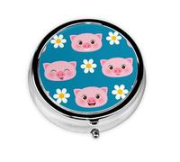 Cute PigMeta Pill Box 3 Compartment Medicine Case,Portable Organizer