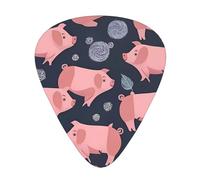 Cute Pigs,12 Pcs Guitar Pick,3 Different Thickness Plectrums for Acoustic Guitar Bass Ukulele (0.46mm 0.96mm 0.71mm)