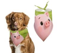 Cute Pigs Characters Pink Dog Bandana, Soft Breathable Pet Scarf, Personalized Dog Bib Kerchief for Small Medium Large Dogs Cats, Exquisite Pet Neckerchief for Daily Wear, Travel, Party