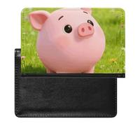 Cute Pigs Characters Pink Passport Holder Portable PU Leather Pocket Passport Cover Portable Travel Passport Protector Compact Wallet Passport Case for Travel Must-have Accessory