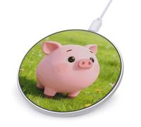 Cute Pigs Characters Pink Round Fast Wireless Charging Pad