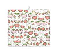 Cute Pigs Pattern Printing Dish Drying Mat for Kitchen Counter,Coffee Bar Station Accessories,Absorbent Draining Mat