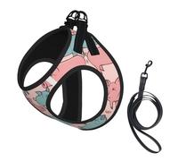 Cute Pigs Pattern Printing Dog Summer Harness With Leash Set,Adjustable And Reflective Step-In Puppy Pet Vest Harnesses