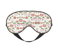 Cute Pigs Pattern Printing Double Side Soft Eye Mask Reversible Design, Adjustable for Snug Fit, Blocks Light Eye Mask
